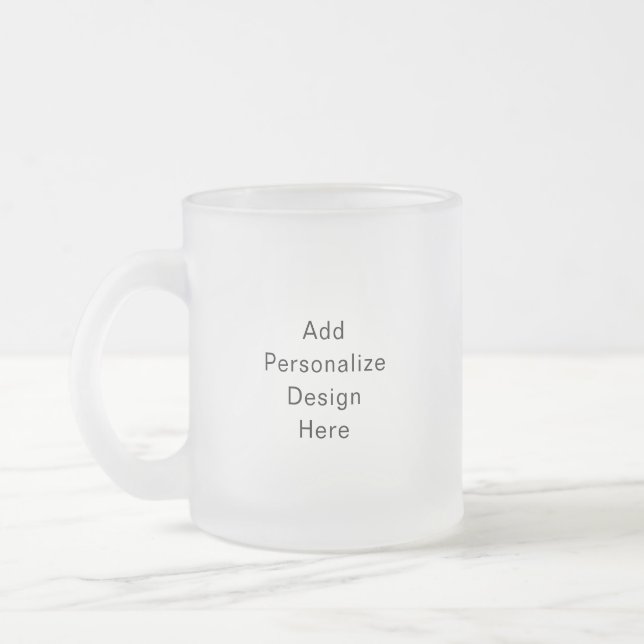 create your own personalise frosted glass coffee mug (Left)