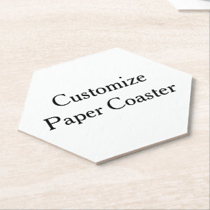 create your own personalise simple Hexagon Paper Coaster