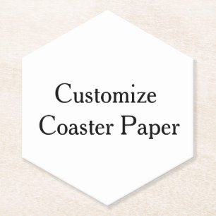 create your own personalise simple Hexagon Paper Coaster