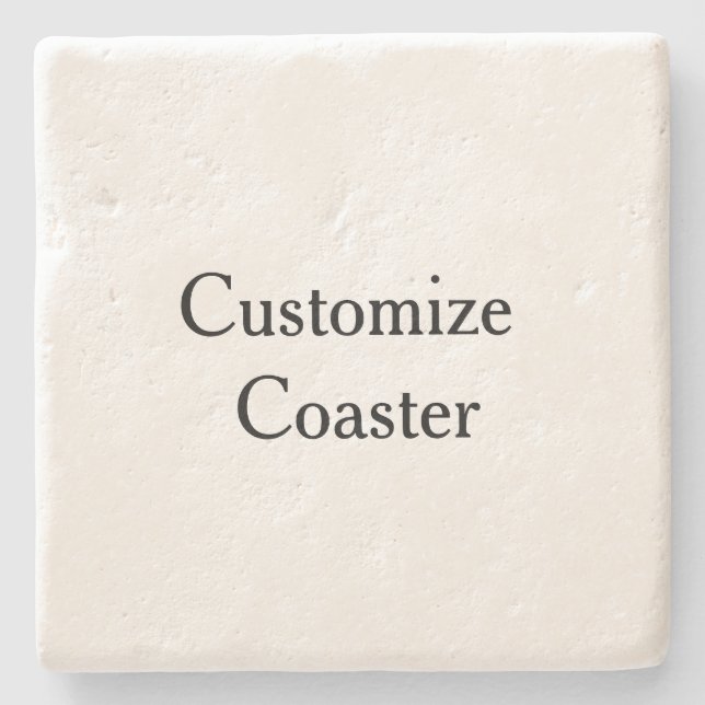  create your own personalise simple Limestone Stone Coaster (Front)