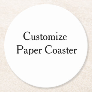 create your own personalise simple Round Paper Coaster