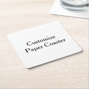 create your own personalise simple Square Paper Coaster