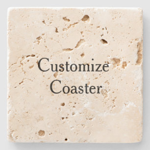 create your own personalise simple Travertine Stone Coaster