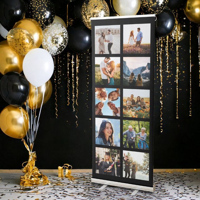 Create Your Own Personalised 10 Photo Collage Retractable Banner (Creator Uploaded)