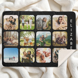 Create Your Own Personalised 12 Photo Collage Sherpa Blanket