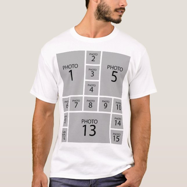 Create your own Personalised 15 PHOTO COLLAGE T-Shirt (Front)