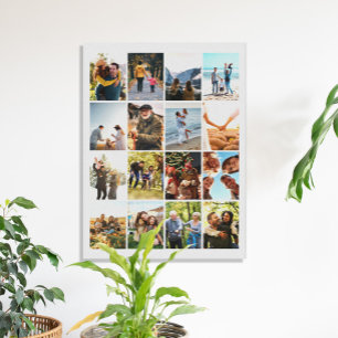 Create Your Own Personalised 16 Photo Collage Canvas Print