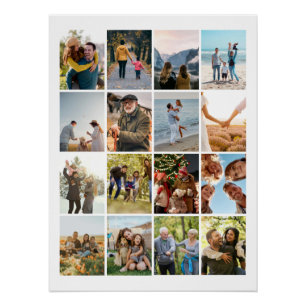 Create Your Own Personalised 16 Photo Collage Poster