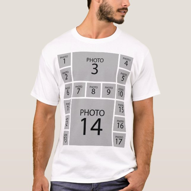 Create your own Personalised 17 PHOTO COLLAGE T-Shirt (Front)