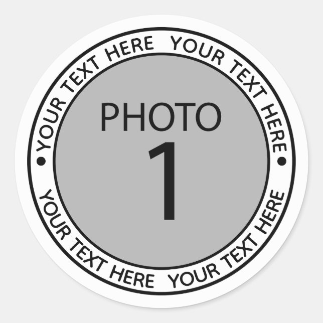 Create your own Personalised 1PHOTO Classic Round Sticker (Front)