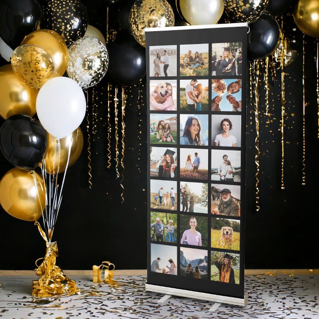 Create Your Own Personalised 21 Photo Collage Retractable Banner (Creator Uploaded)