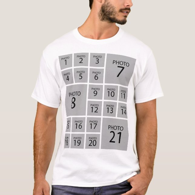 Create your own Personalised 21 PHOTO COLLAGE T-Shirt (Front)