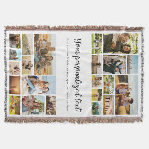 Create Your Own Personalised 22 Photo Collage Throw Blanket