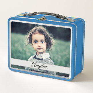 Create your Own Personalised 2 Photos Metal Lunch Box