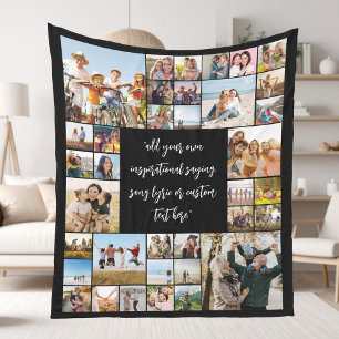 Create Your Own Personalised 36 Photo Collage Fleece Blanket