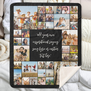Create Your Own Personalised 36 Photo Collage Sherpa Blanket