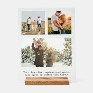 Create Your Own Personalised 3 Photo and Quote Acrylic Sign