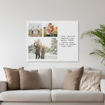 Create Your Own Personalised 3 Photo and Quote Faux Canvas Print<br><div class="desc">Create your own custom quote canvas wall art. Features three of your photos and personalised text in minimalist typewriter typography.</div>
