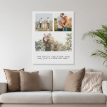 Create Your Own Personalised 3 Photo and Quote Faux Canvas Print<br><div class="desc">Create your own custom quote canvas wall art. Features three of your photos and personalised text in minimalist typewriter typography.</div>