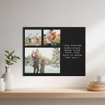 Create Your Own Personalised 3 Photo and Quote Faux Canvas Print<br><div class="desc">Create your own custom quote canvas wall art. Features three of your photos and personalised text in minimalist typewriter typography.</div>