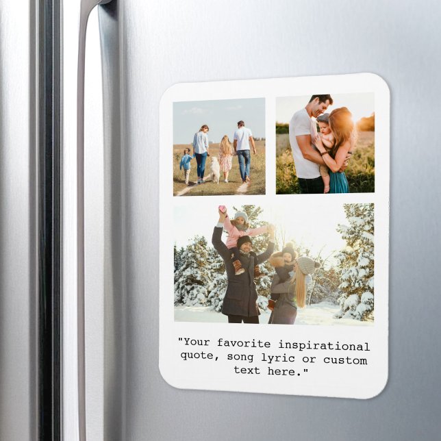 Create Your Own Personalised 3 Photo and Quote Magnet (Creator Uploaded)
