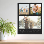 Create Your Own Personalised 3 Photo and Quote Poster<br><div class="desc">Create your own custom photo and quote poster wall art. Features three of your photos and personalised text in minimalist typewriter typography.</div>