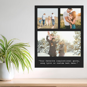 Create Your Own Personalised 3 Photo and Quote Poster