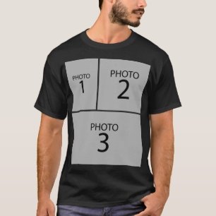 Create your own Personalised 3 PHOTO COLLAGE T-Shirt