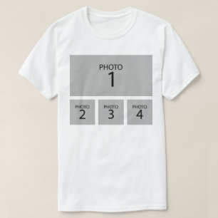 Create your own Personalised 4 PHOTO COLLAGE T-Shirt