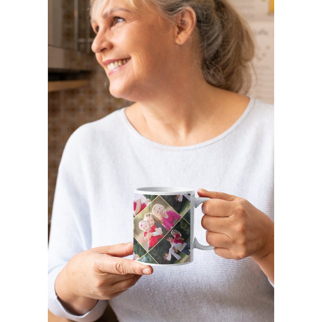 Create Your Own Personalised 5 Photo Collage Gold Coffee Mug (Create Your Own Personalized 5 Photo Collage Gold Coffee Mug)