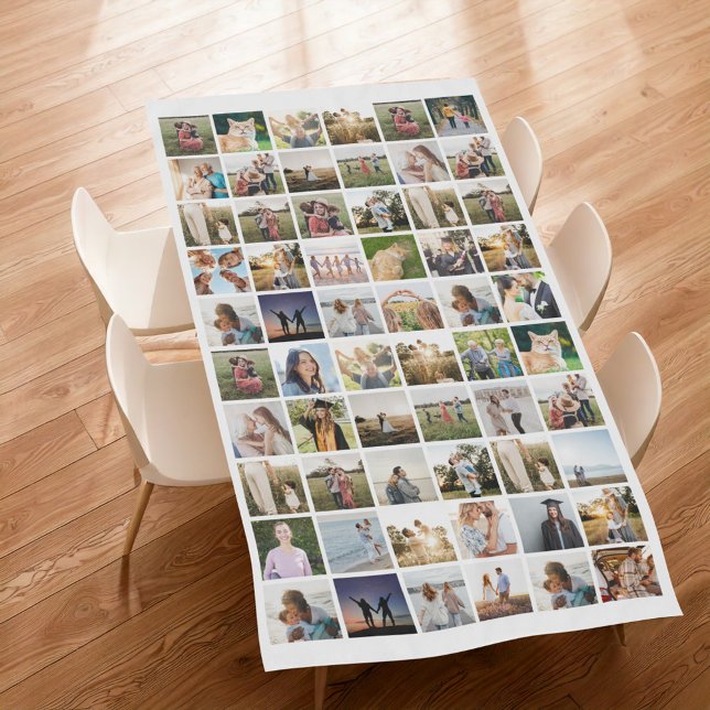 Create Your Own Personalised 60 Photo Collage Tablecloth (Creator Uploaded)