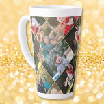 Create Your Own Personalised 6 Photo Collage Text Latte Mug<br><div class="desc">Create your own custom, personalised, beautiful elegant faux gold script typography font, Birthday / Christmas / New Years 6 photo collage with faux gold background, strong ceramic, microwave and dishwasher safe, coffee latte photo mug. To customise, simply type in your greetings or name or text, and add 6 of your...</div>