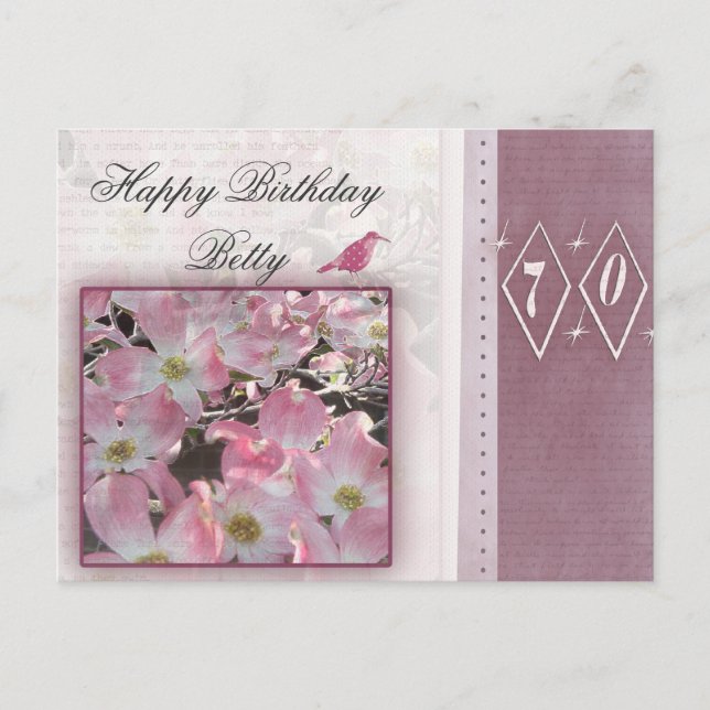 Create your own personalised 70th birthday postcard (Front)