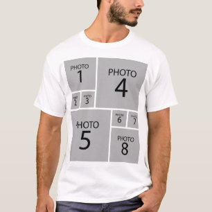 Create your own Personalised 8 PHOTO COLLAGE T-Shirt