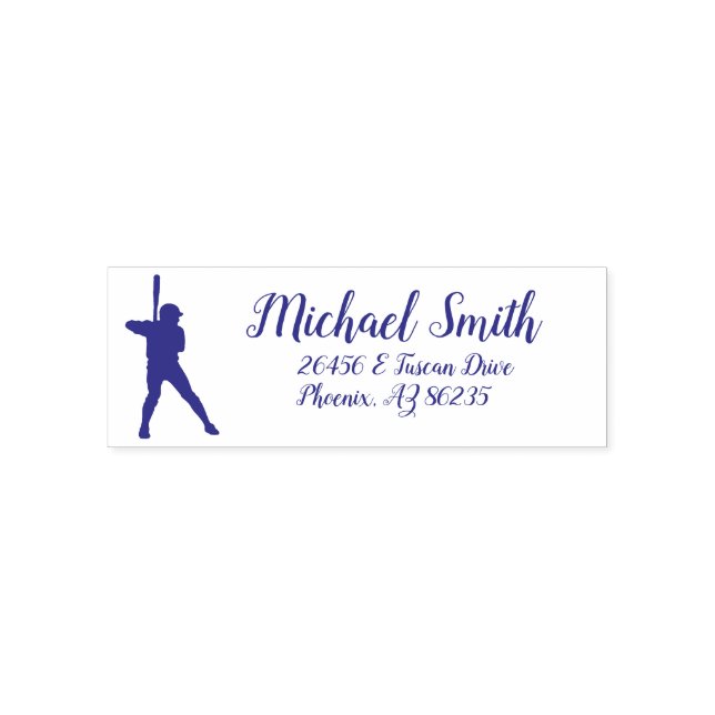 Create Your Own Personalised Address Baseball Self-inking Stamp (Design)