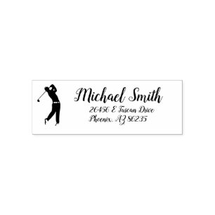 Create Your Own Personalised Address Golf Self-inking Stamp
