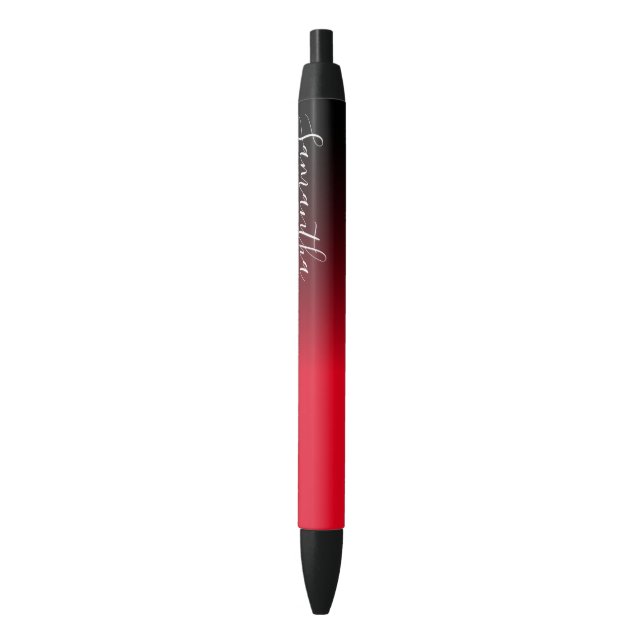 Create Your Own Personalised Black Ombre Black Ink Pen (Front Vertical)