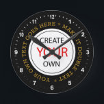 Create Your Own - Personalised, branded / Photo Round Clock<br><div class="desc">Wall Clock: Create Your Own - personalised professional branded item with custom logo / photo and easy further adjustments by adding text,  background colours or more images. Simple way to personalise your business,  create cool gifts for your family & friends for every occasion.</div>