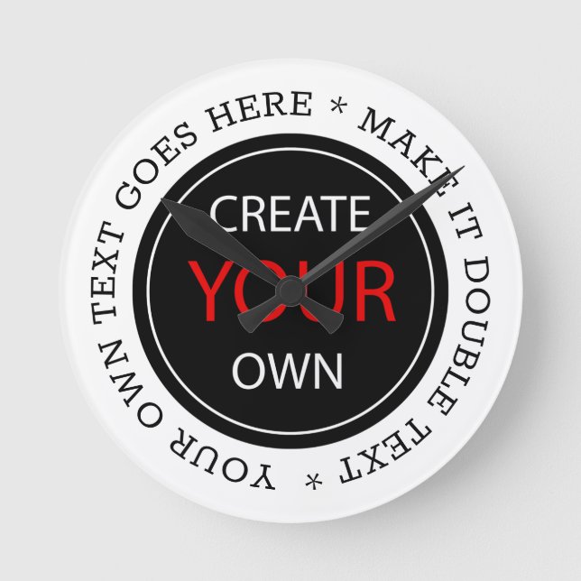 Create Your Own - Personalised, branded / Wood Round Clock (Front)