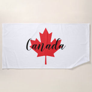 Create Your Own Personalised Canada Red Maple Leaf Beach Towel
