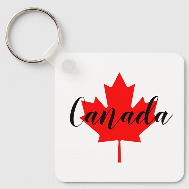 Create Your Own Personalised Canada Red Maple Leaf Key Ring (Front)