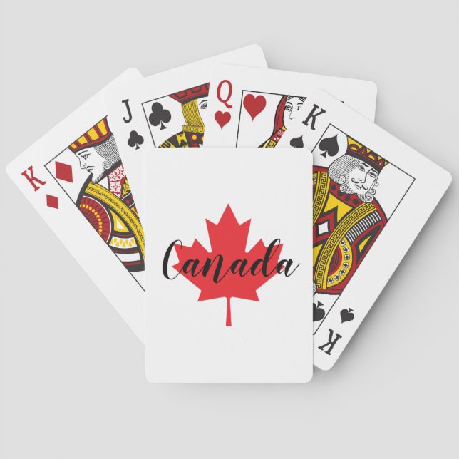 Create Your Own Personalised Canada Red Maple Leaf Playing Cards (Back)
