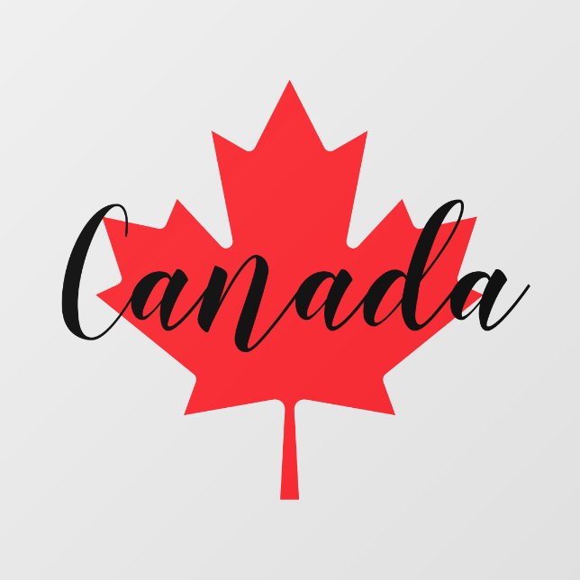 Create Your Own Personalised Canada Red Maple Leaf Window Cling (Sheet)