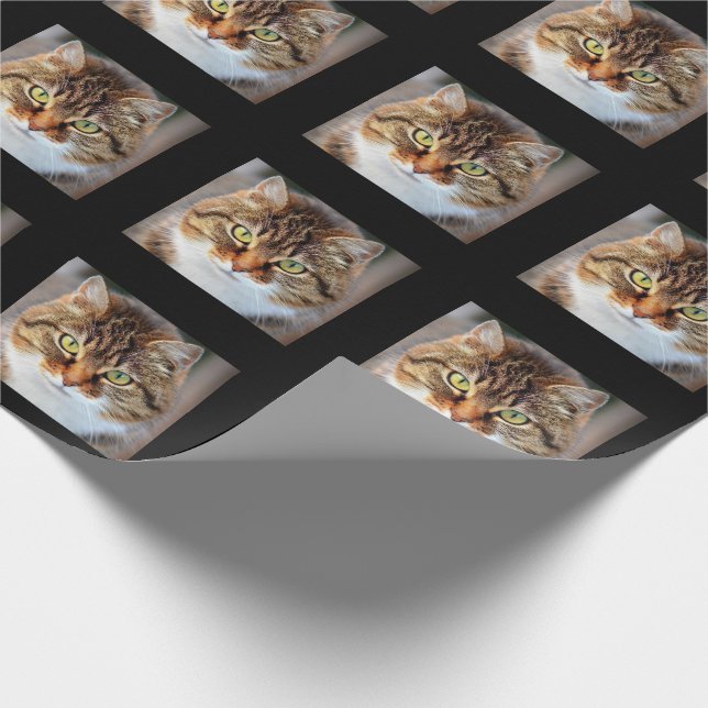 Create Your Own Personalised Cat Photo Wrapping Paper (Corner)
