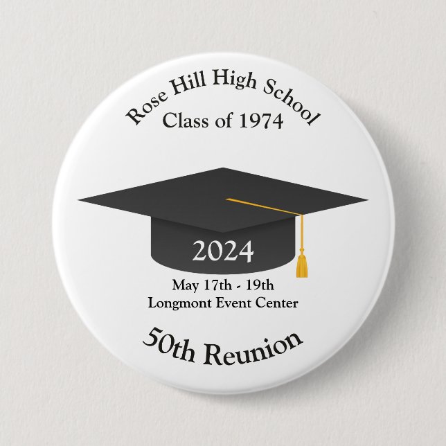 Create Your Own Personalised Class Reunion 7.5 Cm Round Badge (Front)