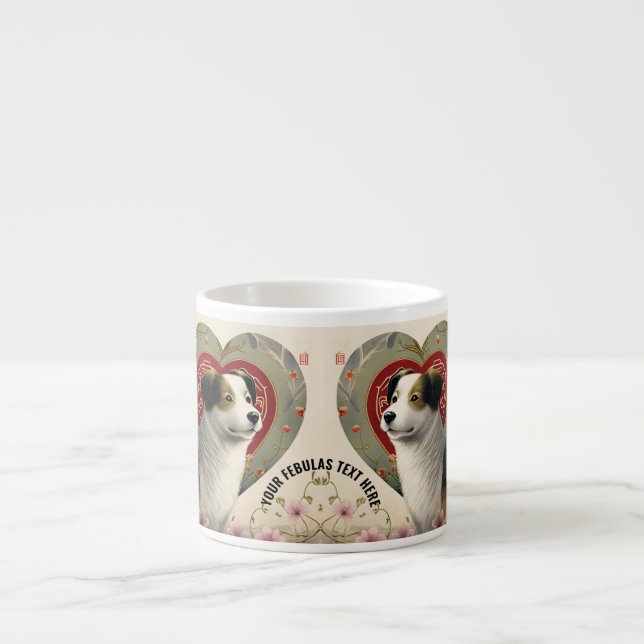 Create Your Own Personalised Custom Pet Photo Text Espresso Cup (Front)