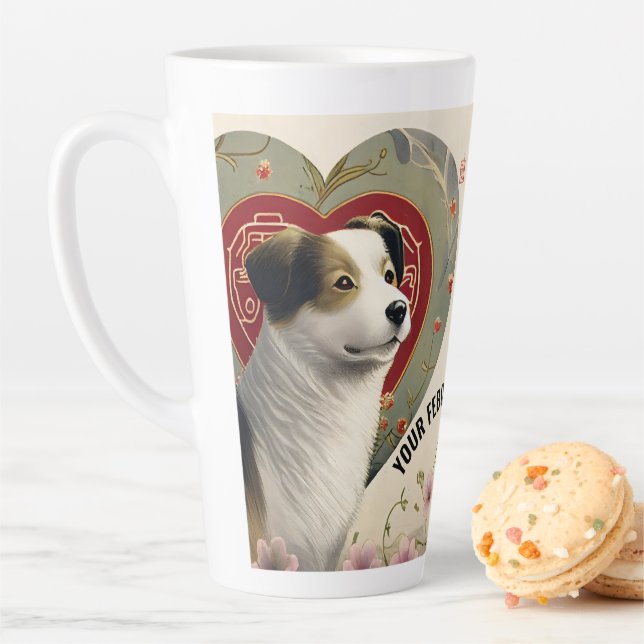 Create Your Own Personalised Custom Pet Photo Text Latte Mug (In Situ)