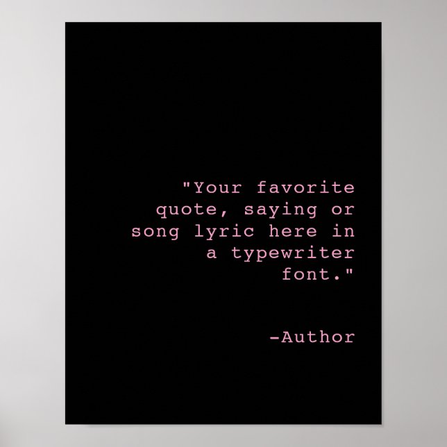 Create Your Own Personalised Custom Quote Poster (Front)