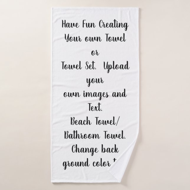 Create Your Own Personalised Customised Bath/Beach Bath Towel (Bath Towel)