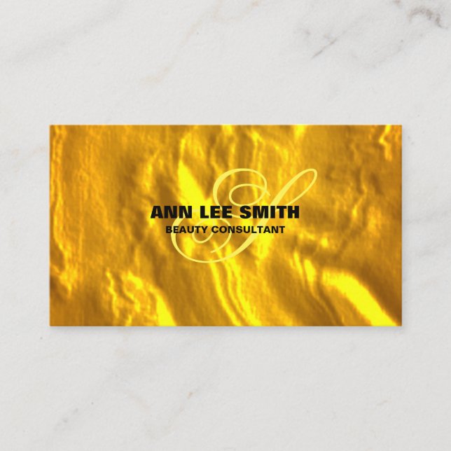 Create Your Own Personalised Gold Art Deco Custom Business Card (Front)